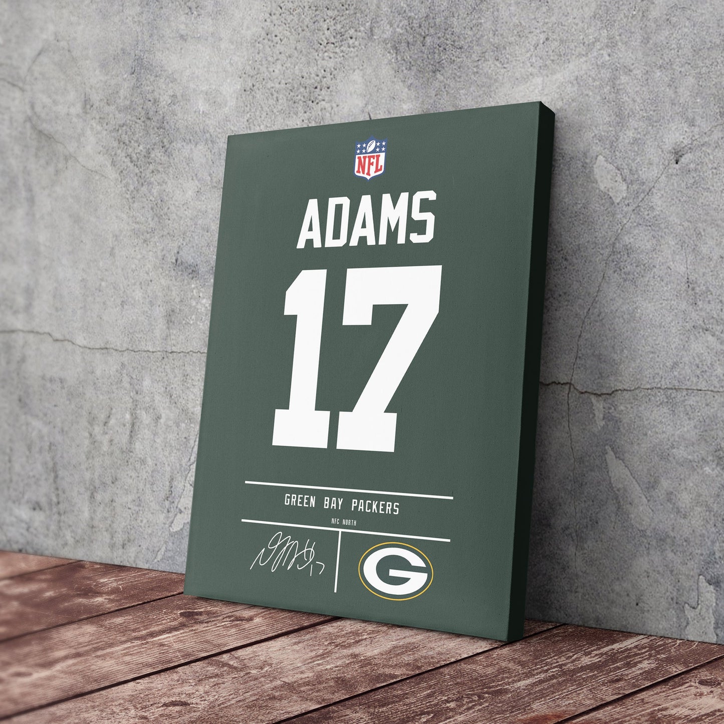 Davante Adams Packers Jersey Canvas Print | Wall Art Decor