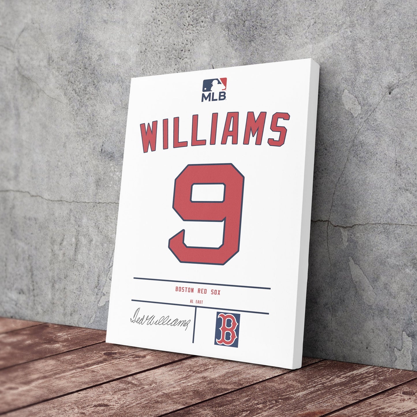 Ted Williams Red Sox Jersey Canvas Print | Wall Art Decor