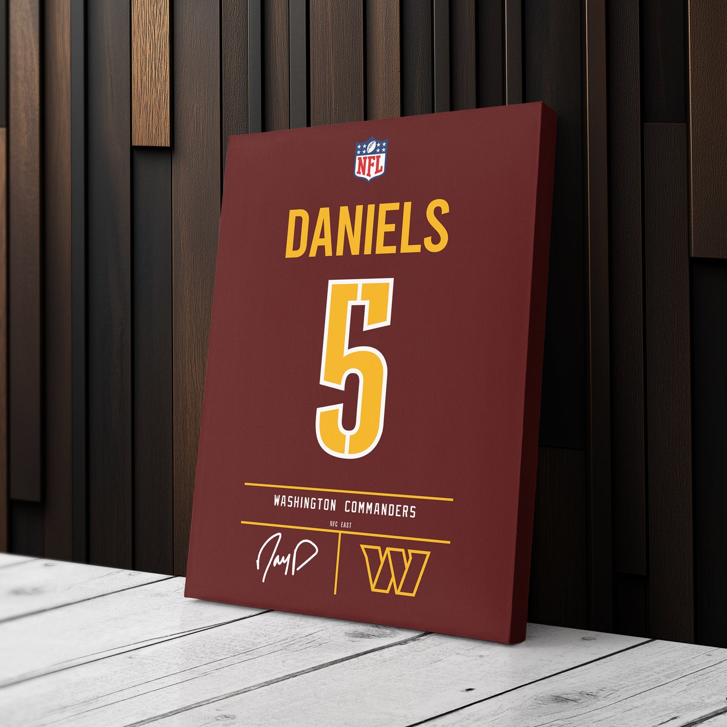 Jayden Daniels Commanders Jersey Canvas Print | Wall Art Decor