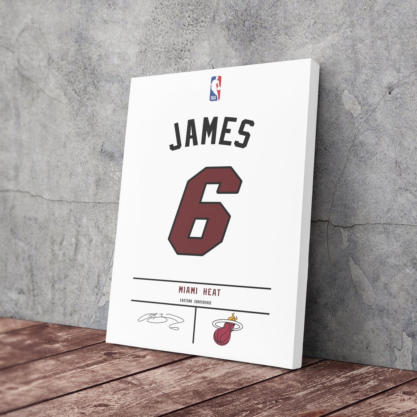 Lebron James Heat Jersey Canvas Print | Wall Art Decor