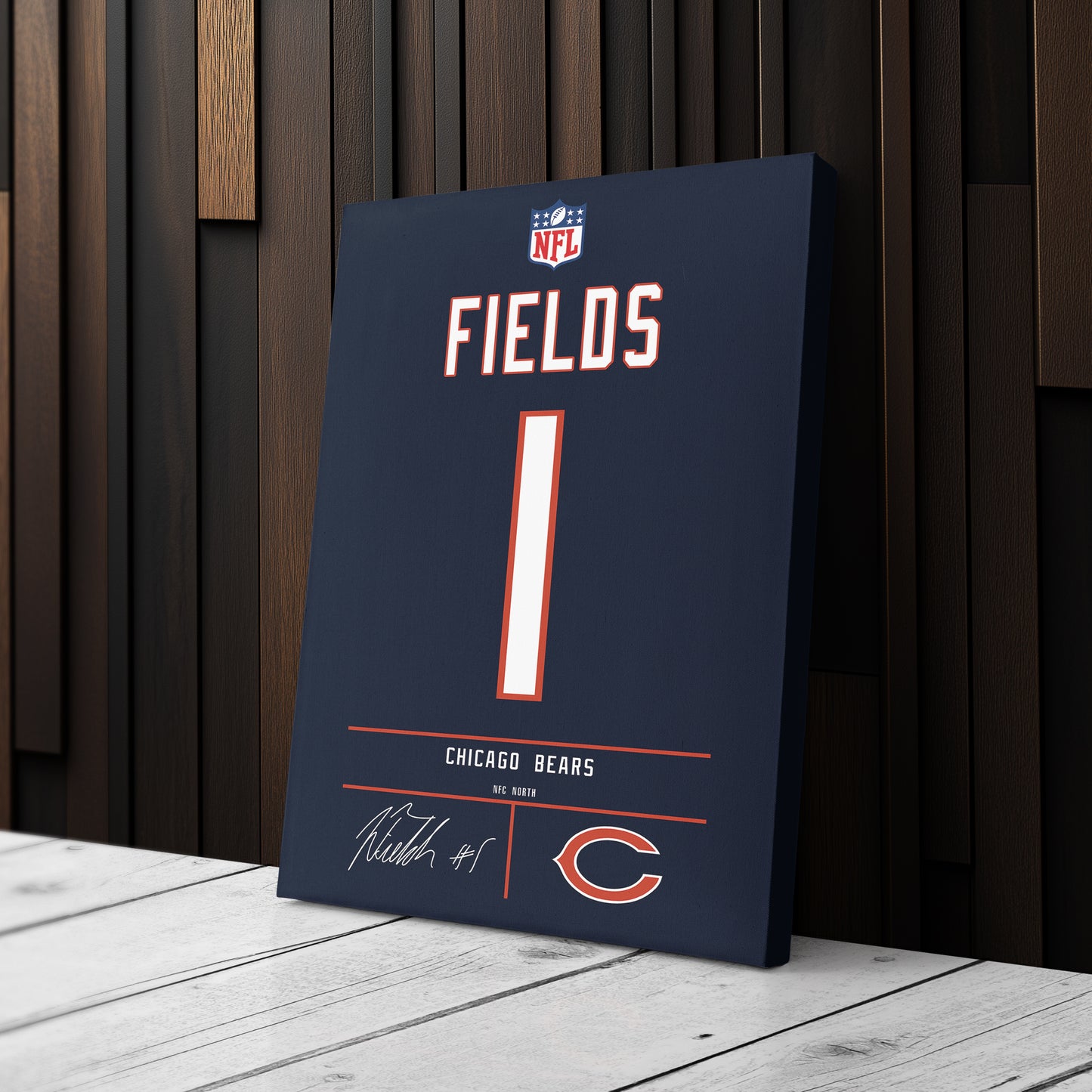 Justin Fields Bears Jersey Canvas Print | Wall Art Decor