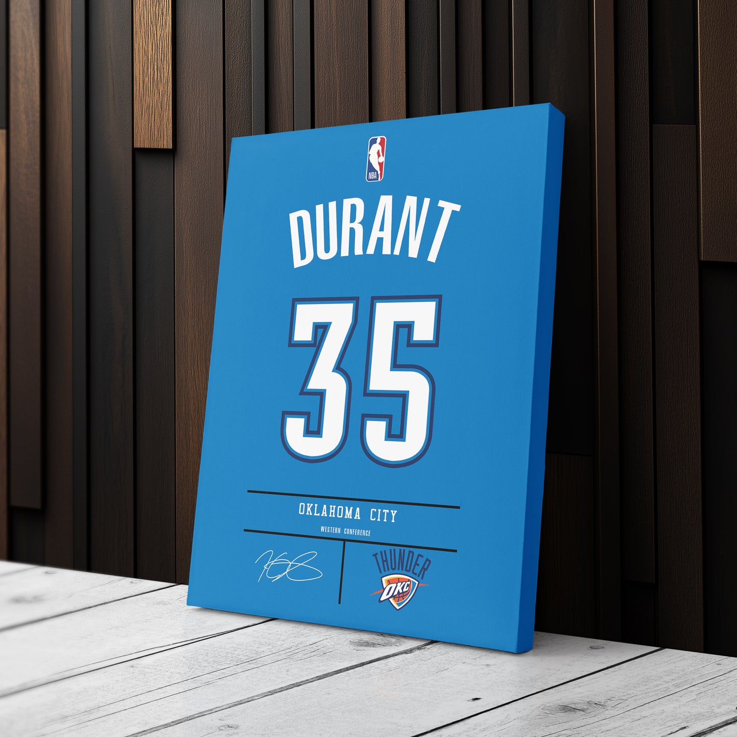 Kevin Durant Thunder Jersey Canvas Print | Wall Art Decor
