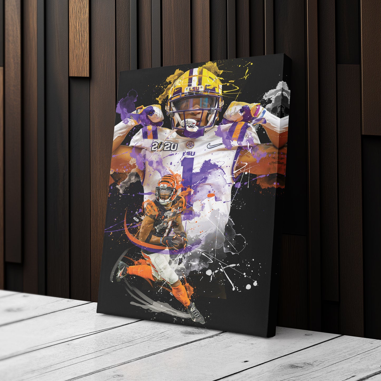 Ja'Marr Chase Bengals Canvas Print | Cincinnati Football Wall Art