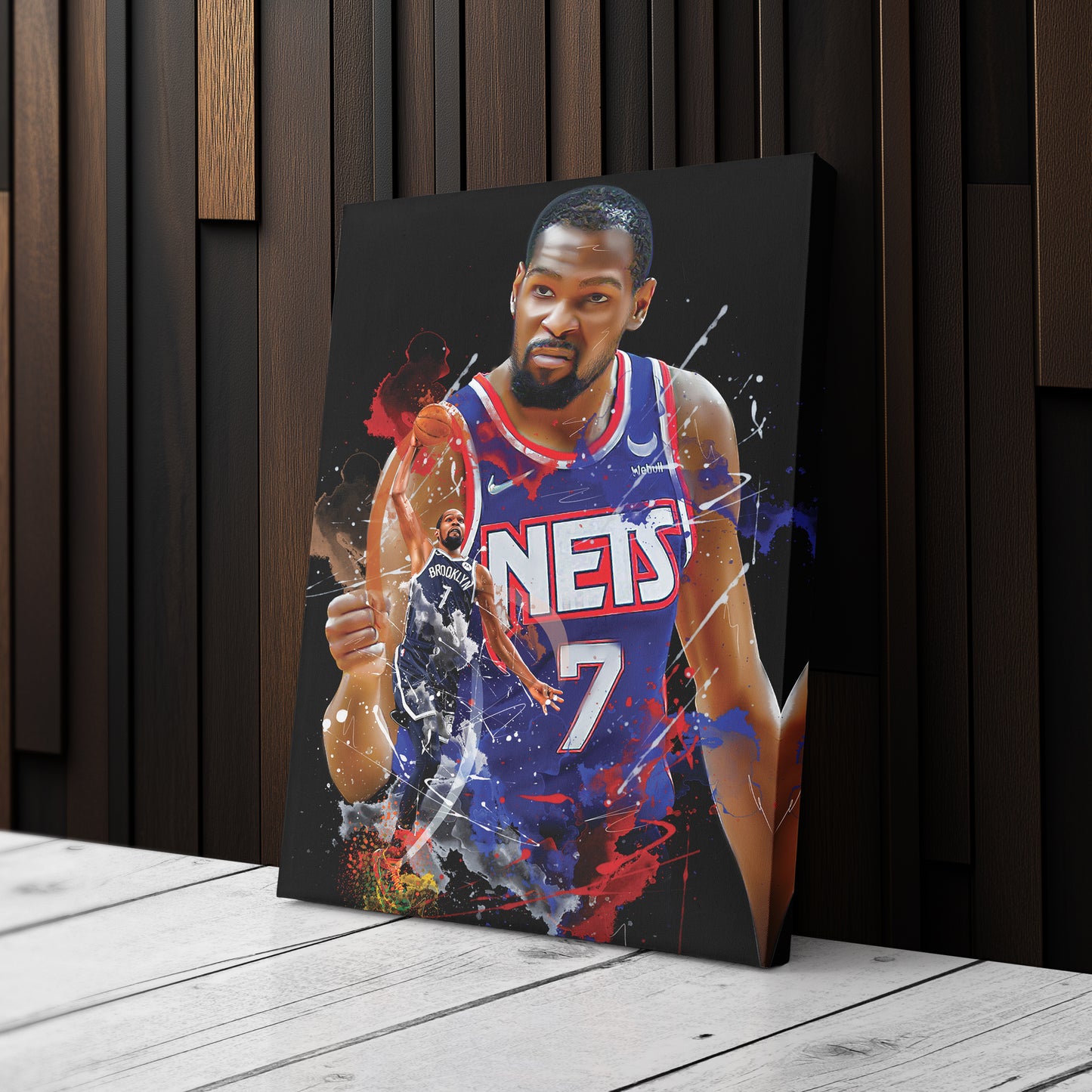 Kevin Durant Nets Canvas Print | Brooklyn Basketball Wall Art