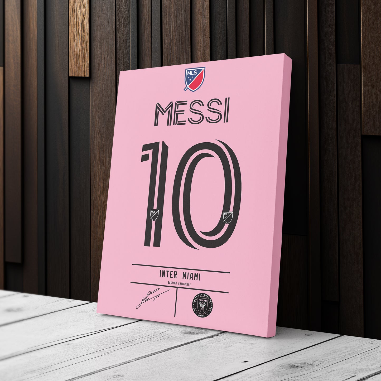 Lionel Messi Inter Miami Jersey Canvas Print | Soccer Wall Art Decor