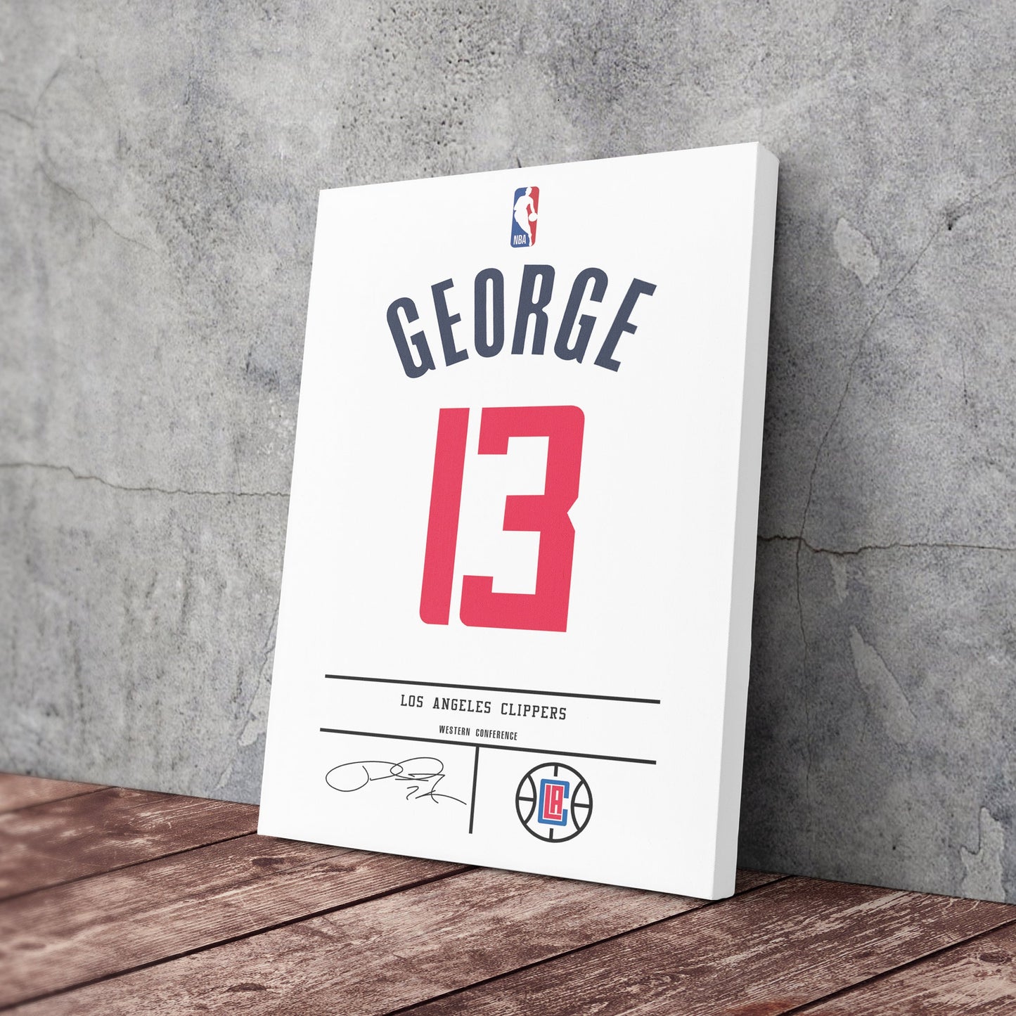 Paul George Clippers Jersey Canvas Print | Wall Art Decor