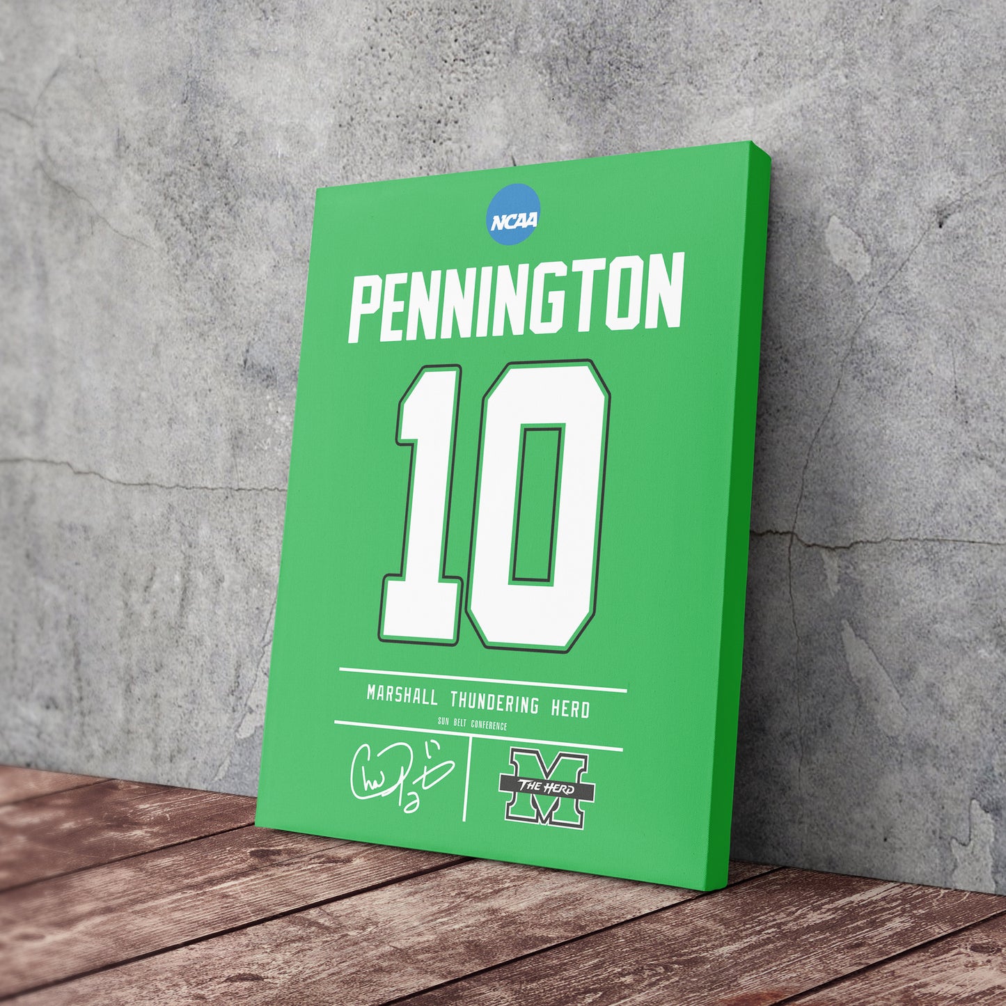 Chad Pennington Thundering Herd Jersey Canvas Print | Wall Art Decor
