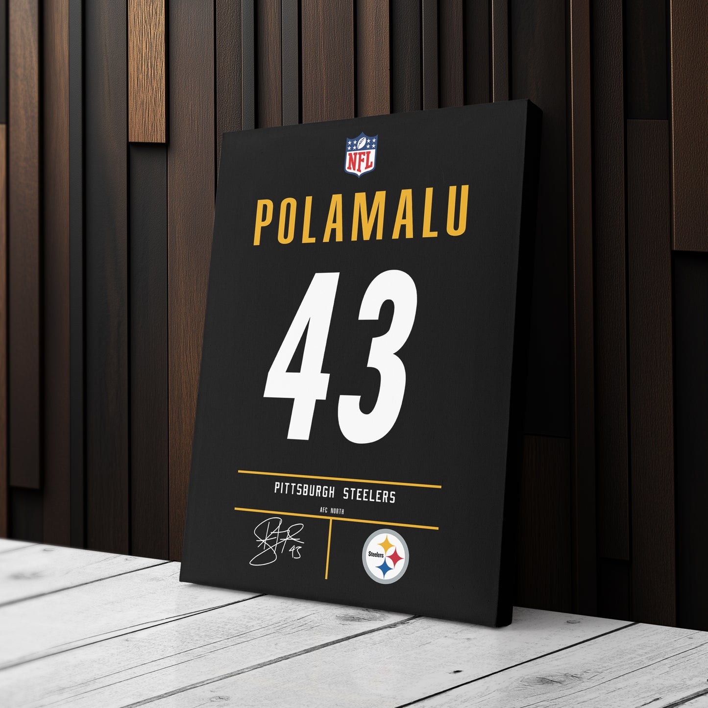 Troy Polamalu Steelers Jersey Canvas Print | Wall Art Decor