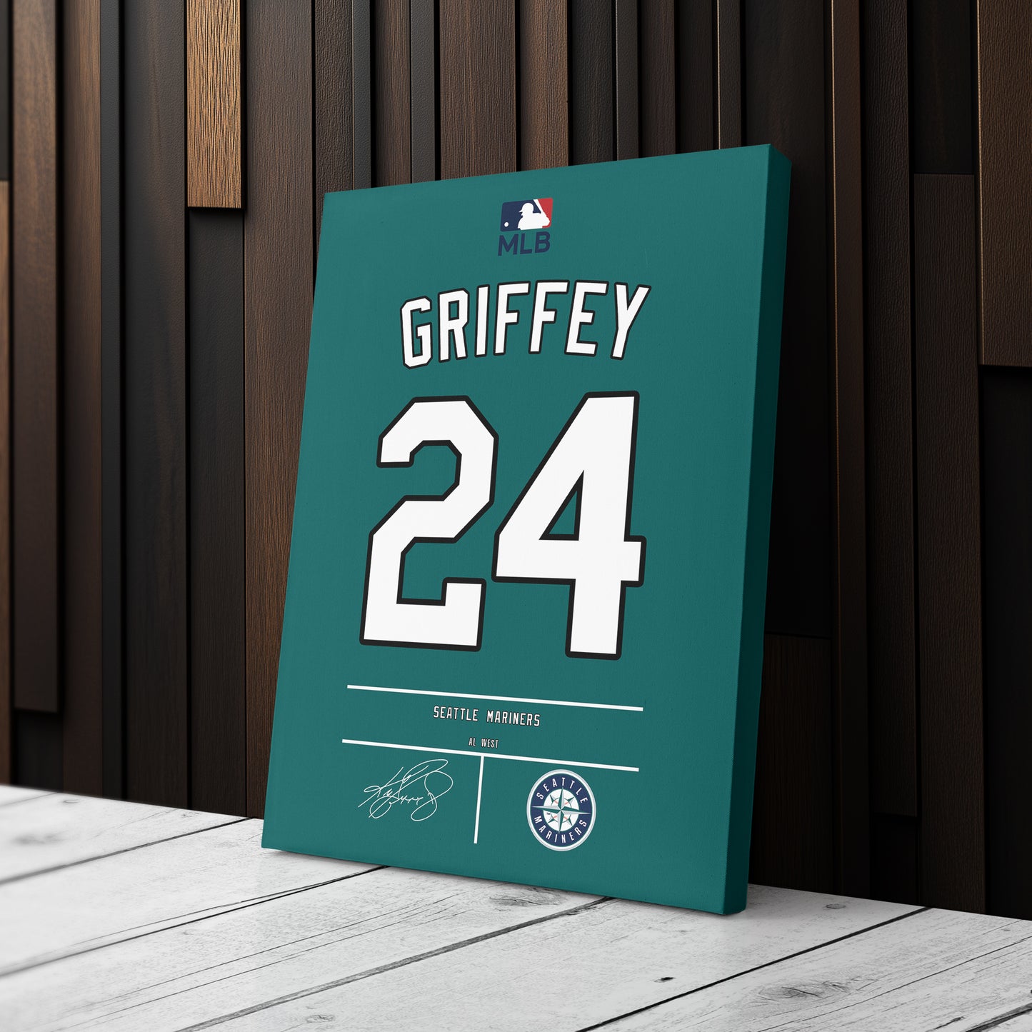 Ken Griffey Jr. Mariners Seal Jersey Canvas Print | Wall Art Decor