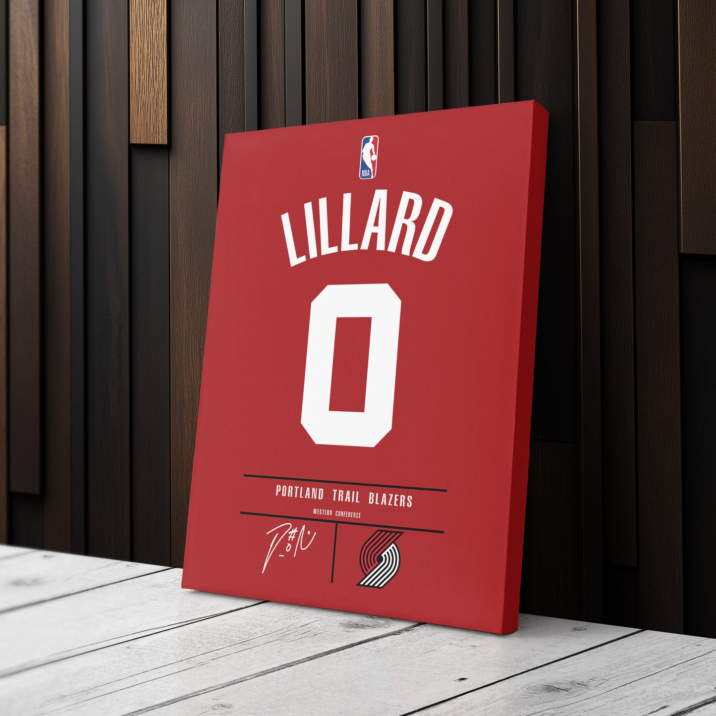 Damian Lillard Blazers Jersey Canvas Print | Wall Art Decor