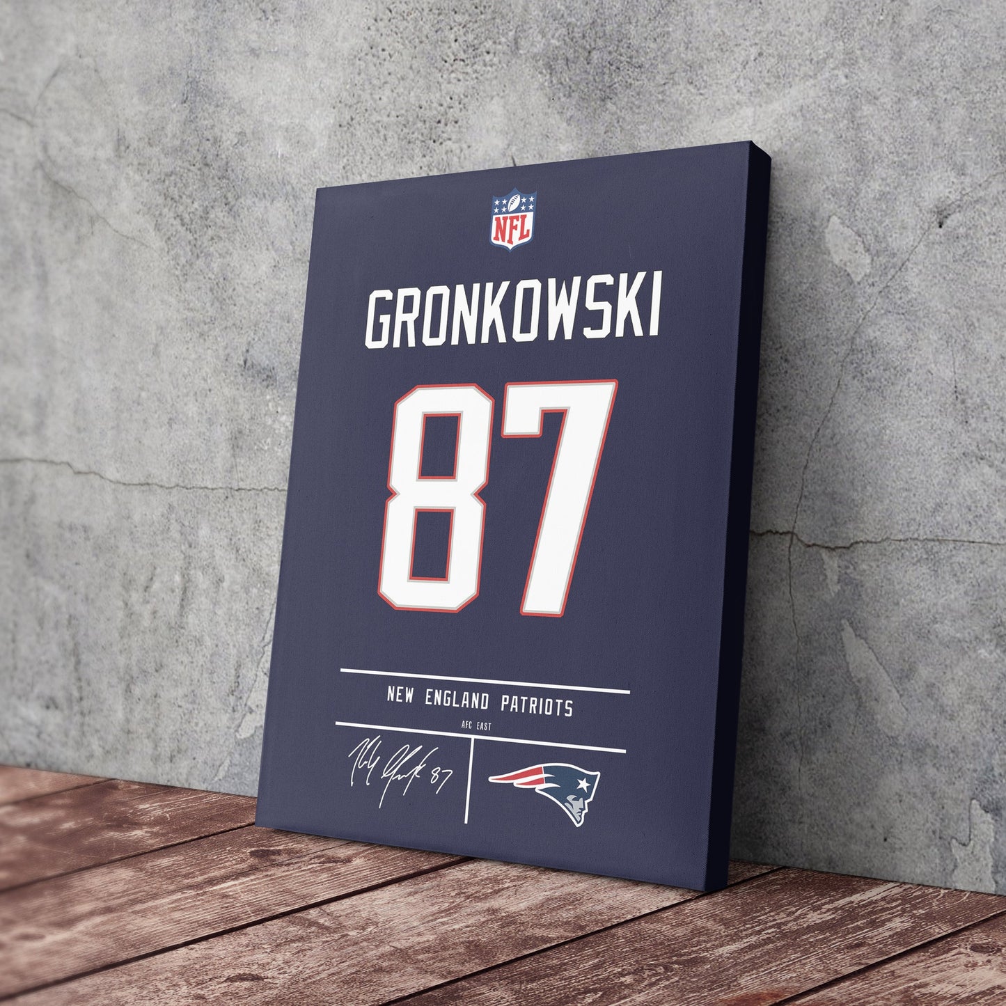 Rob Gronkowski Patriots Jersey Canvas Print | Wall Art Decor