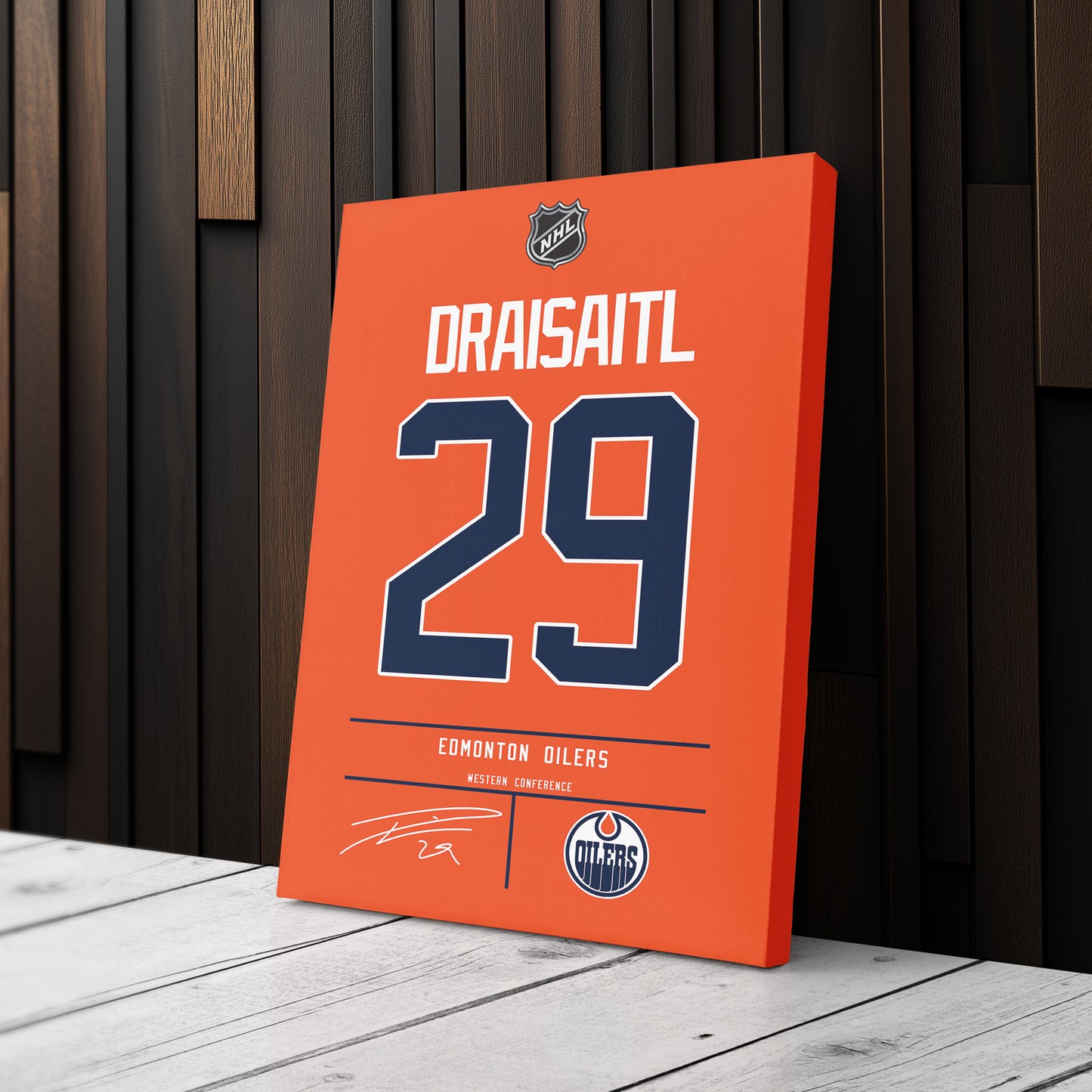 Leon Draisaitl Oilers Jersey Canvas Print | Wall Art Decor