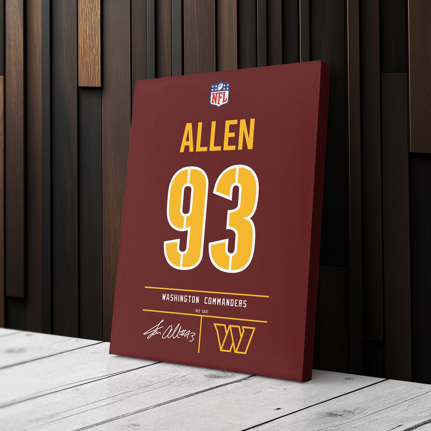 Jonathan Allen Commanders Jersey Canvas Print | Wall Art Decor