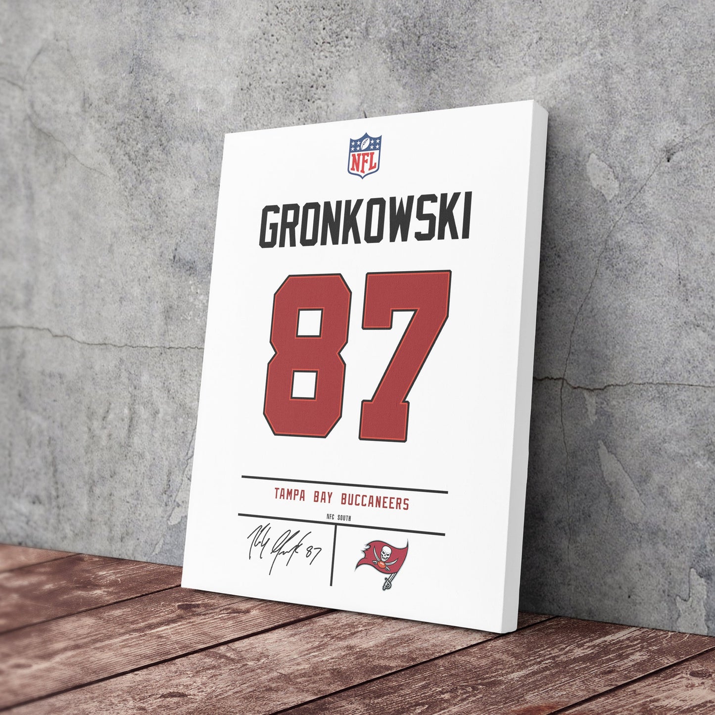 Rob Gronkowski Buccaneers Jersey Canvas Print | Wall Art Decor
