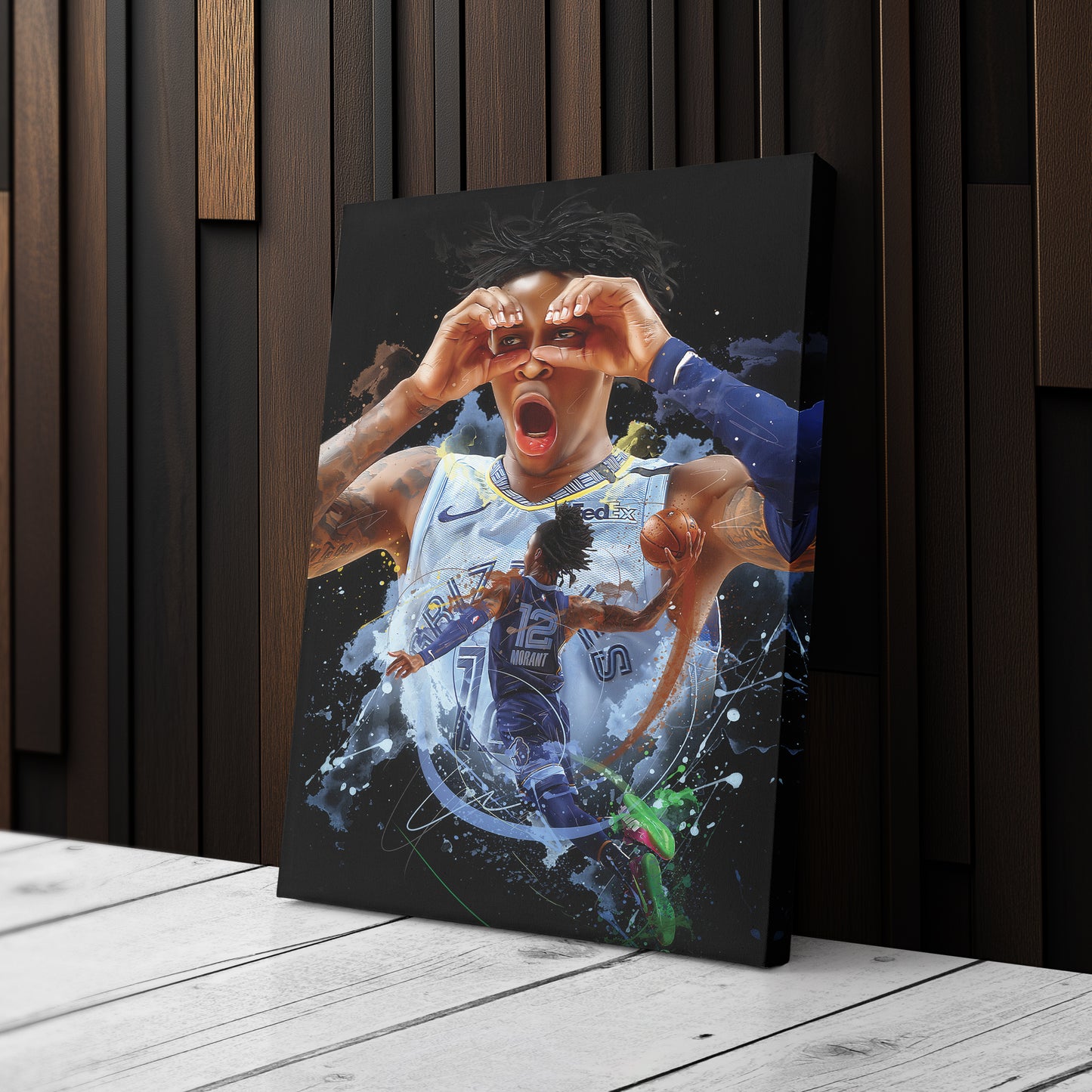 Ja Morant Grizzlies Canvas Print | Memphis Basketball Wall Art