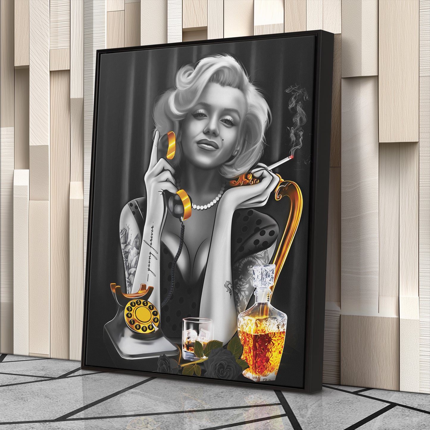 Marilyn Monroe on the Phone Canvas Print | Vintage Hollywood Wall Art