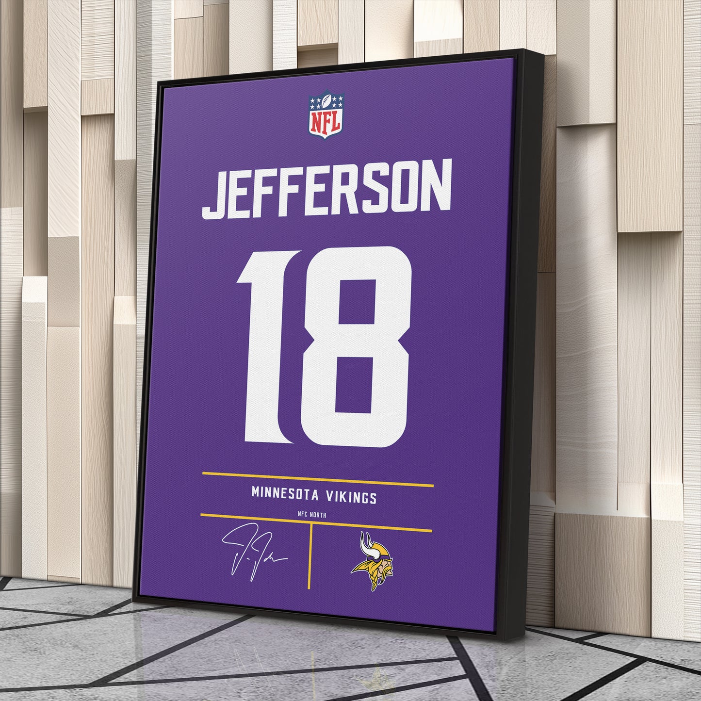 Justin Jefferson Vikings Jersey Canvas Print | Wall Art Decor