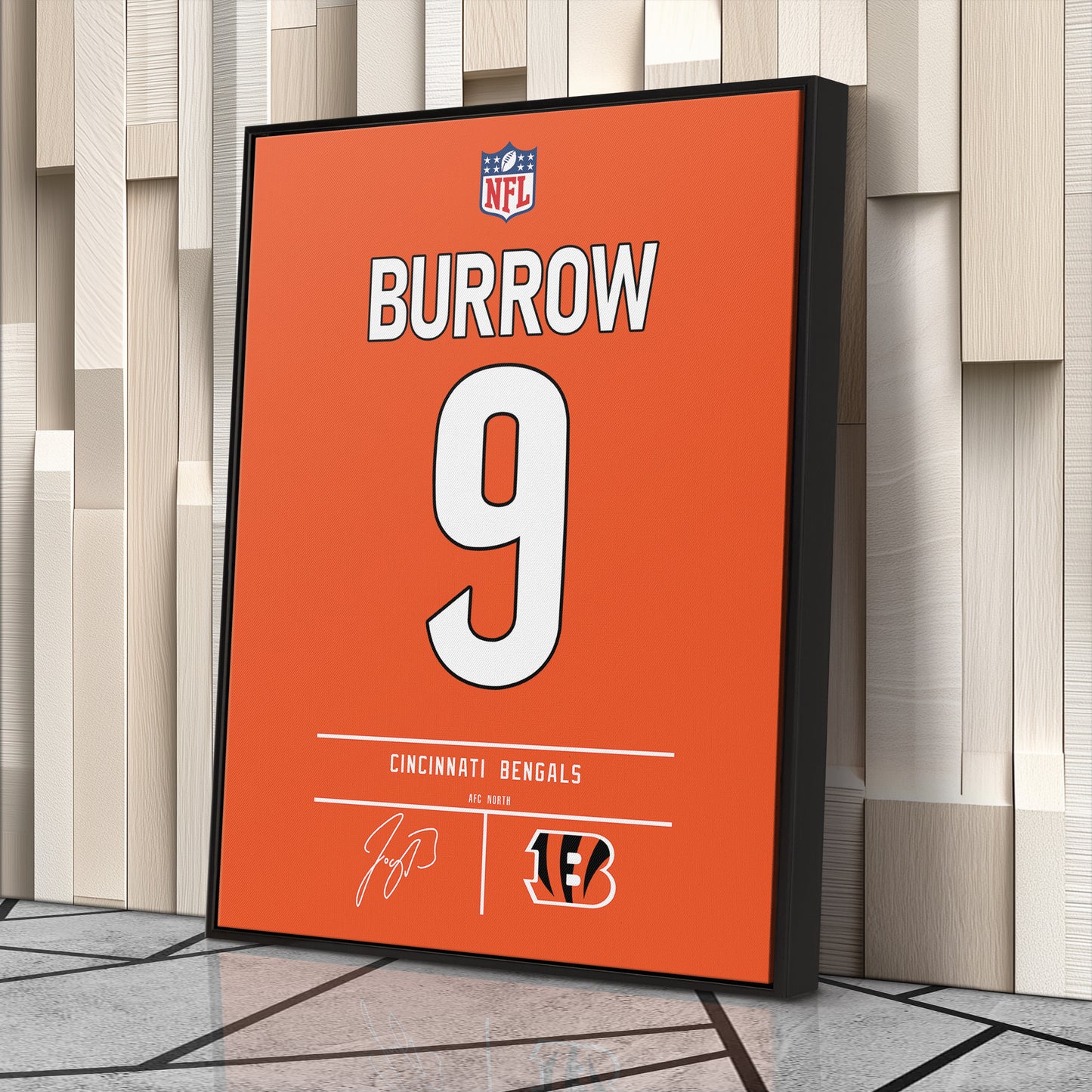 Joe Burrow Bengals Jersey Canvas Print | Wall Art Decor