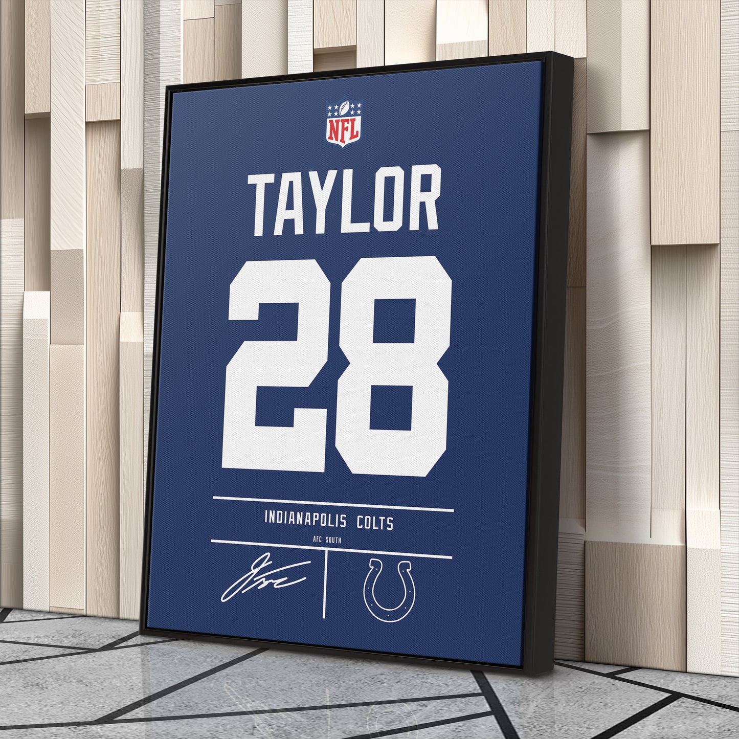 Jonathan Taylor Colts Jersey Canvas Print | Wall Art Decor