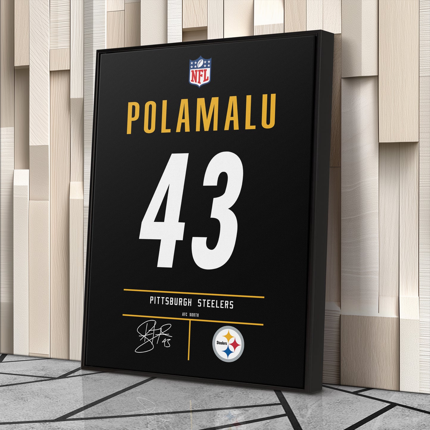 Troy Polamalu Steelers Jersey Canvas Print | Wall Art Decor