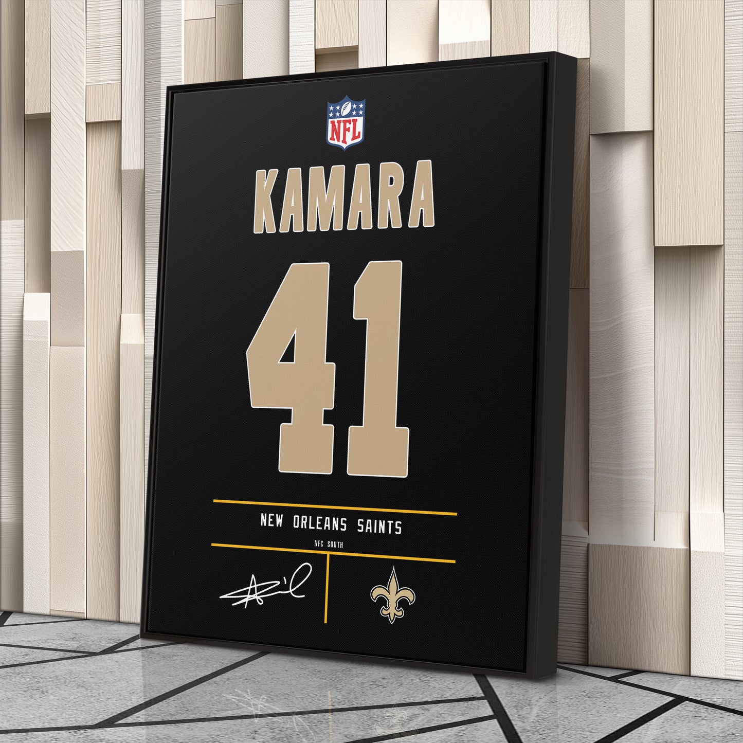 Alvin Kamara Saints Jersey Canvas Print | Wall Art Decor