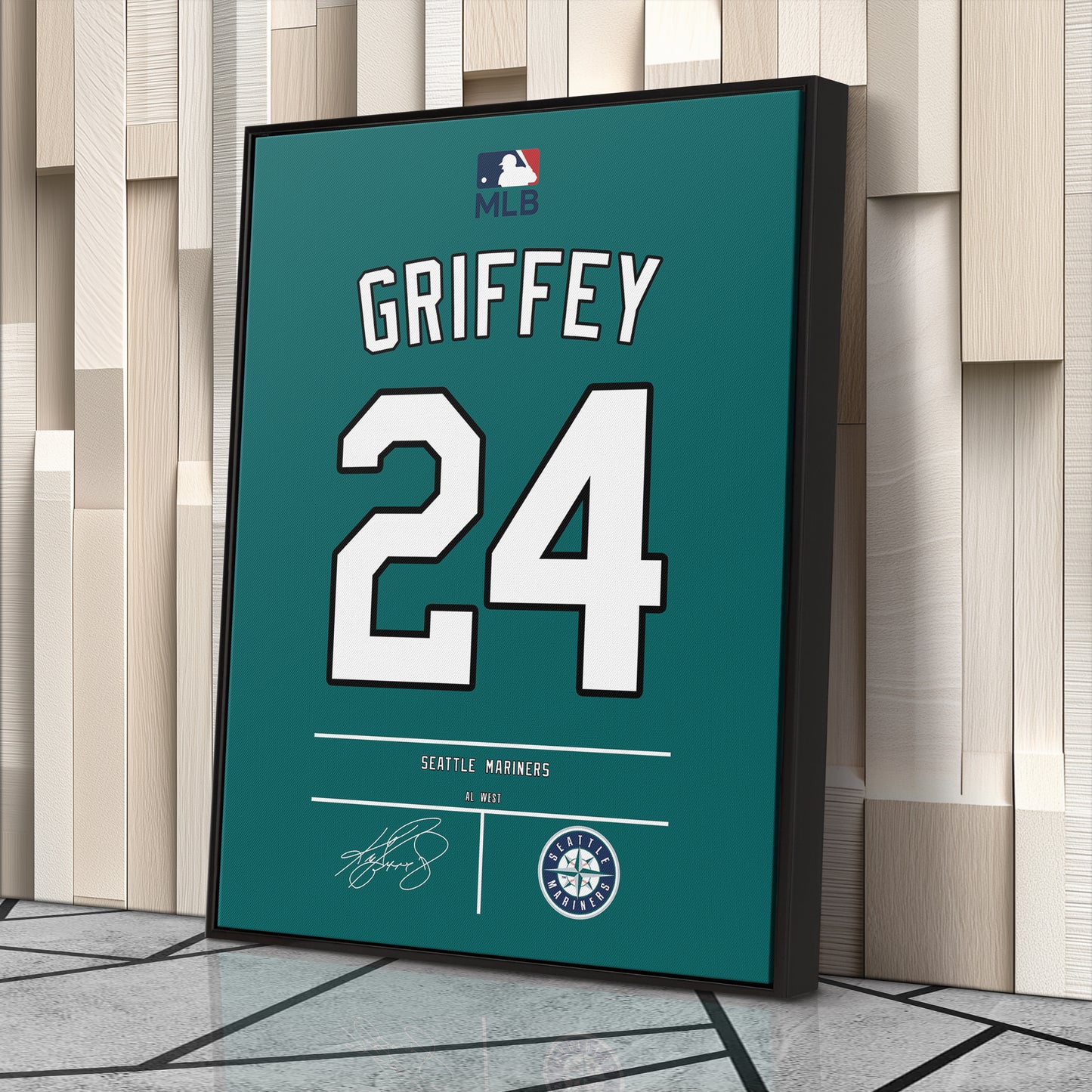 Ken Griffey Jr. Mariners Seal Jersey Canvas Print | Wall Art Decor
