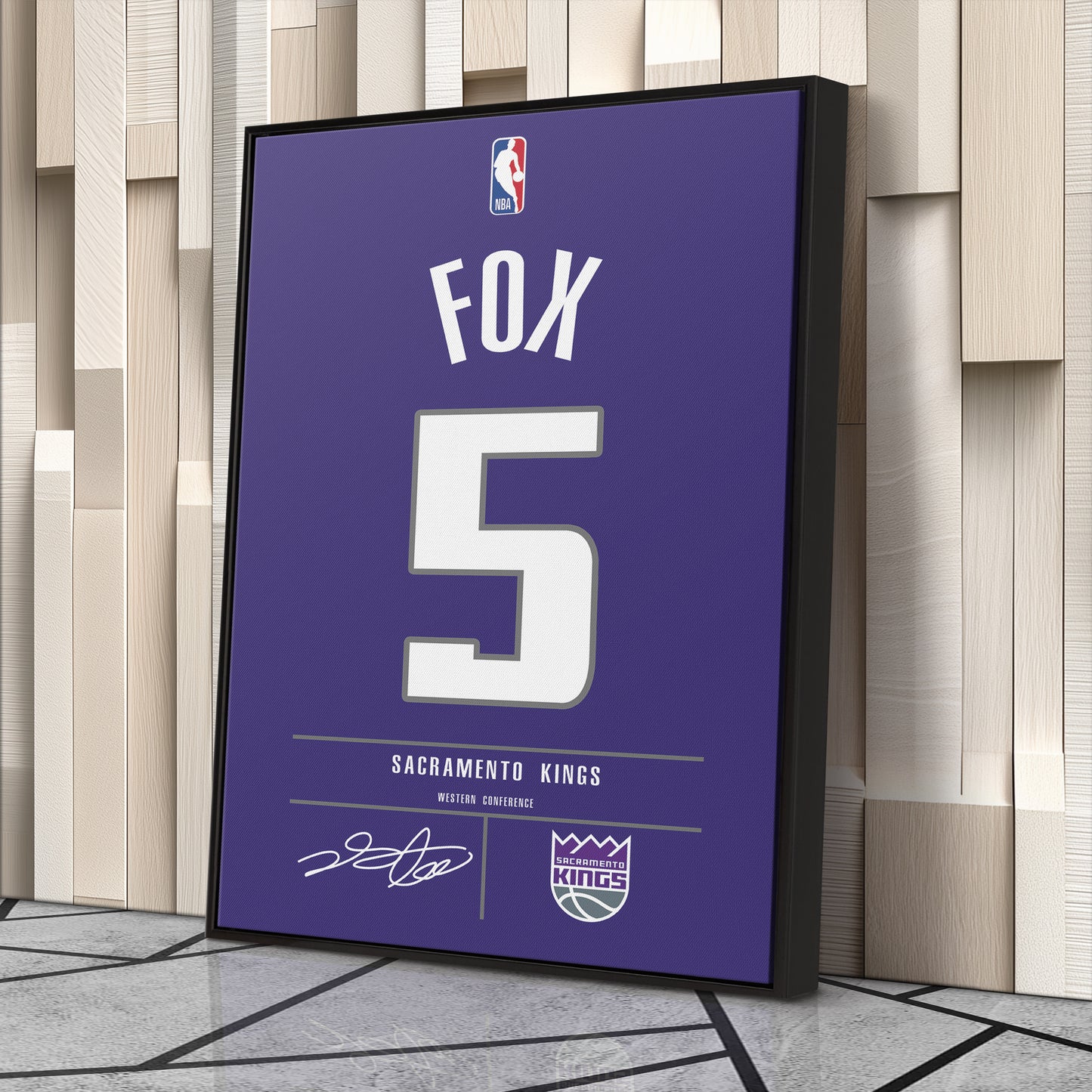 De'Aaron Fox Kings Jersey Canvas Print | Wall Art Decor