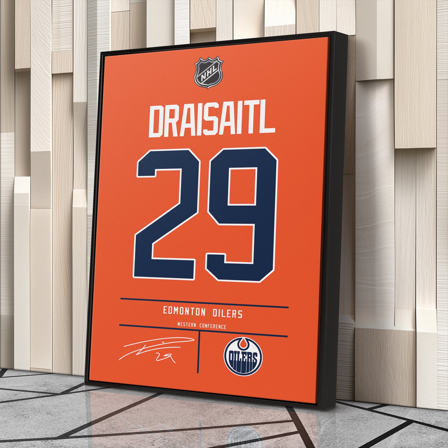 Leon Draisaitl Oilers Jersey Canvas Print | Wall Art Decor