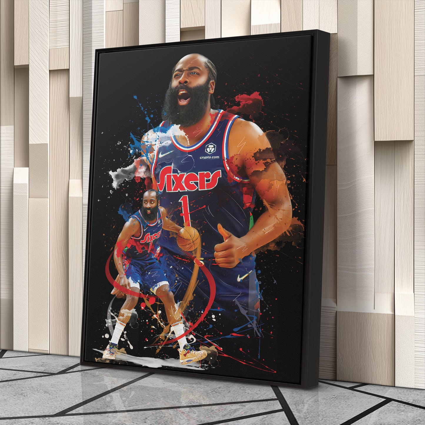 James Harden 76ers Canvas Print | Philadelphia Basketball Wall Art