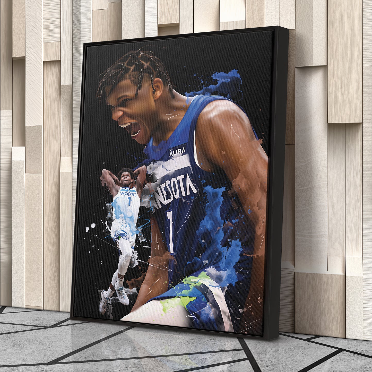 Anthony Edwards Timberwolves Canvas Print | Minnesota Basketball Wall Art