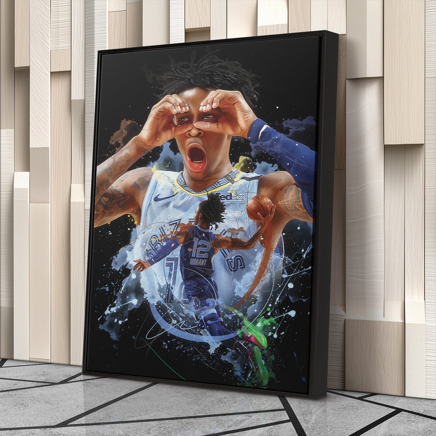 Ja Morant Grizzlies Canvas Print | Memphis Basketball Wall Art