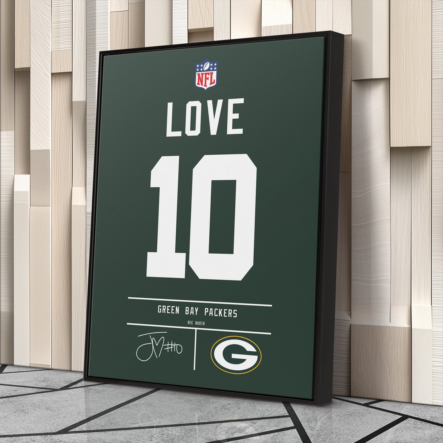 Jordan Love Packers Jersey Canvas Print | Wall Art Decor