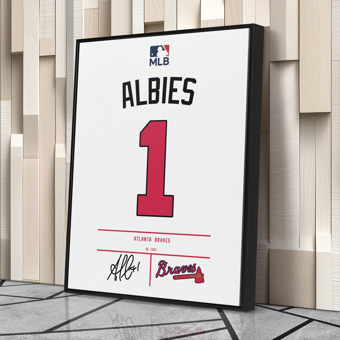 Ozzie Albies Braves Jersey Canvas Print | Wall Art Decor