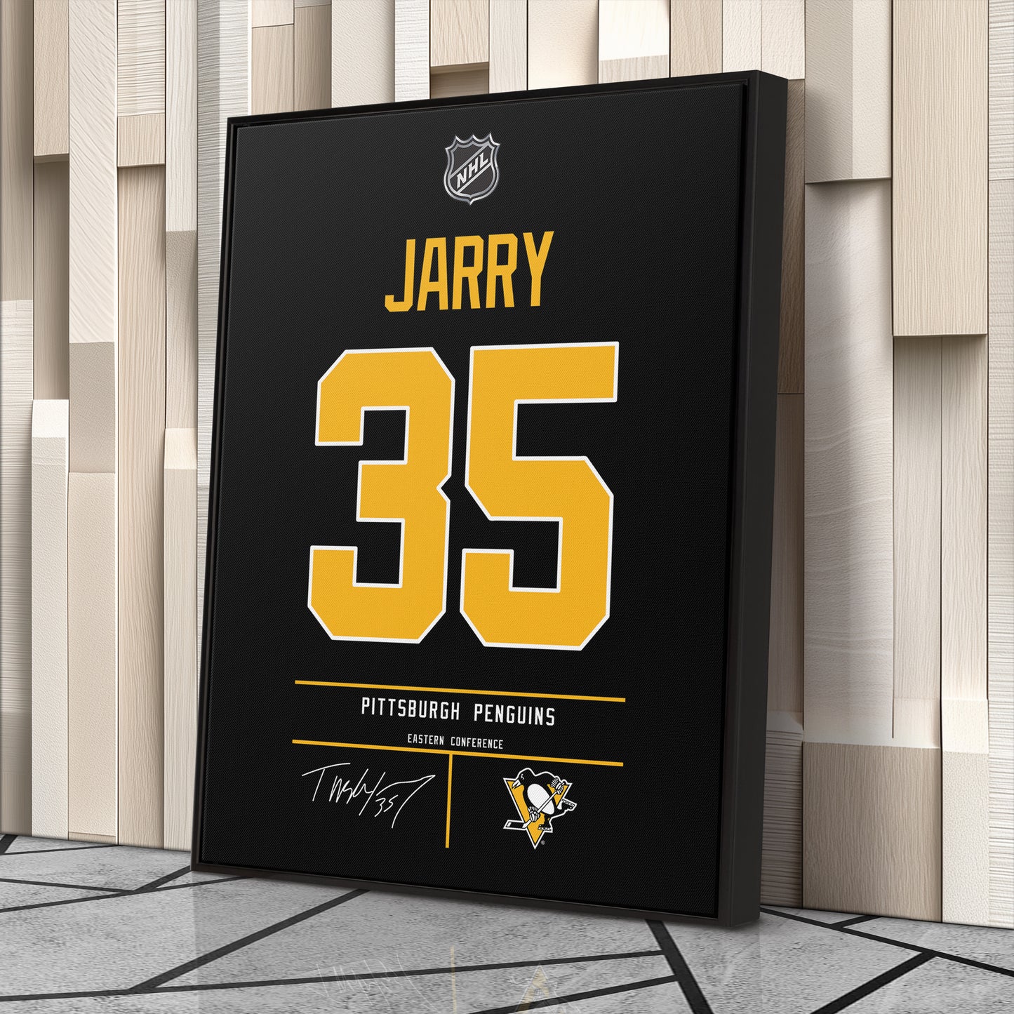Tristan Jarry Penguins Jersey Canvas Print | Wall Art Decor