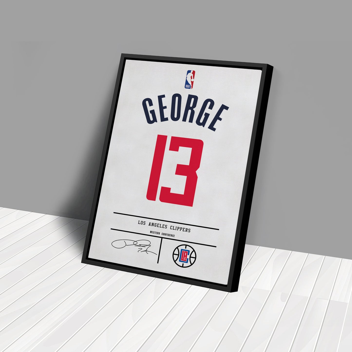 Paul George Clippers Jersey Canvas Print | Wall Art Decor