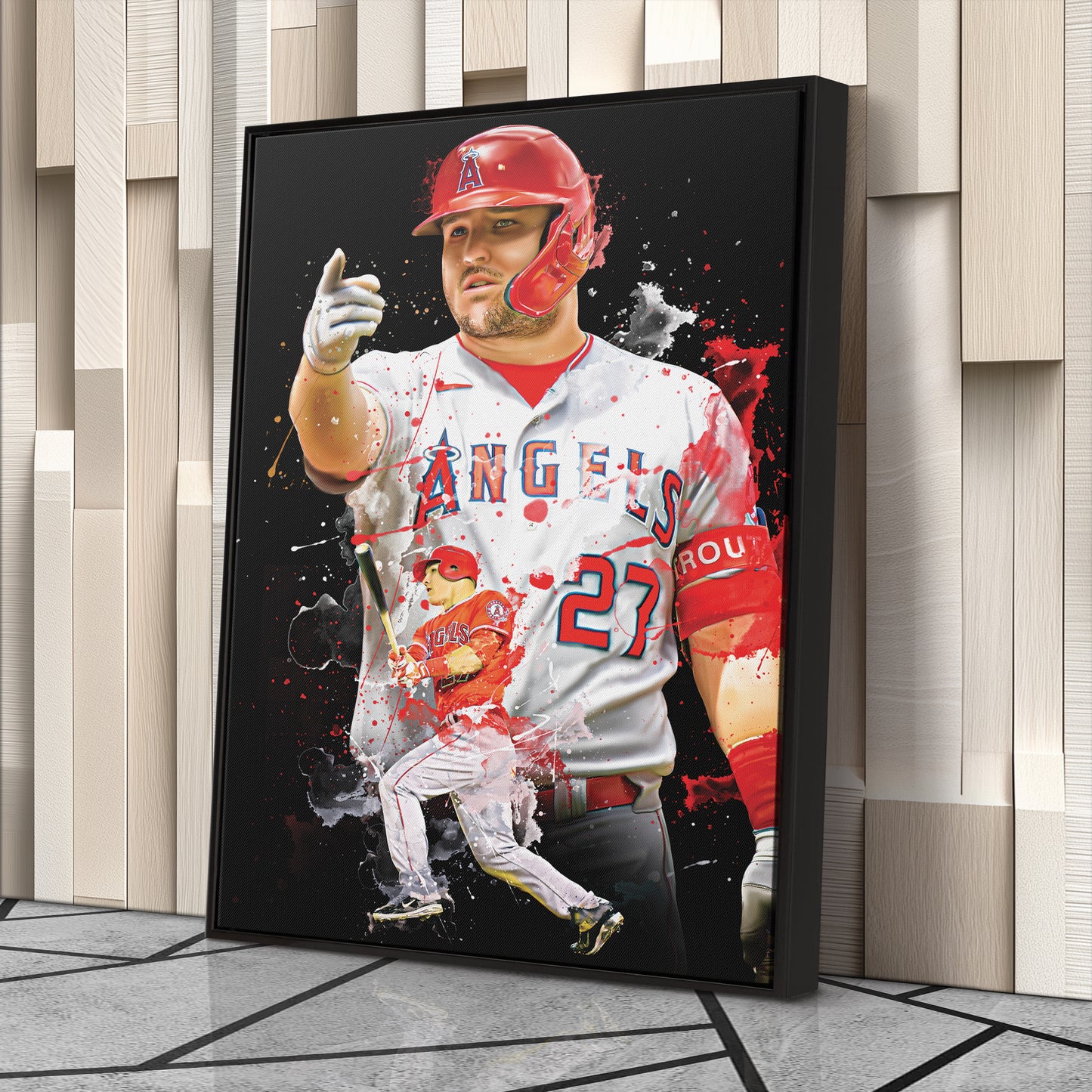 Mike Trout Angels Canvas Print | Los Angeles Baseball Wall Art