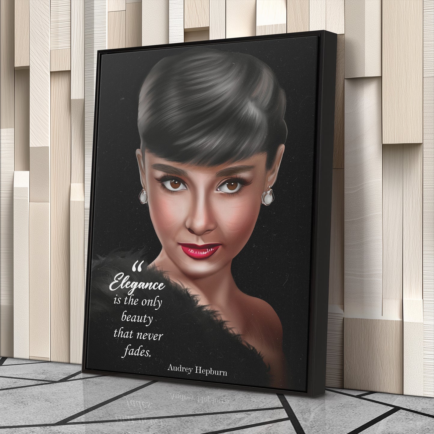 Audrey Hepburn Elegance Quote Canvas Print | Timeless Wall Art