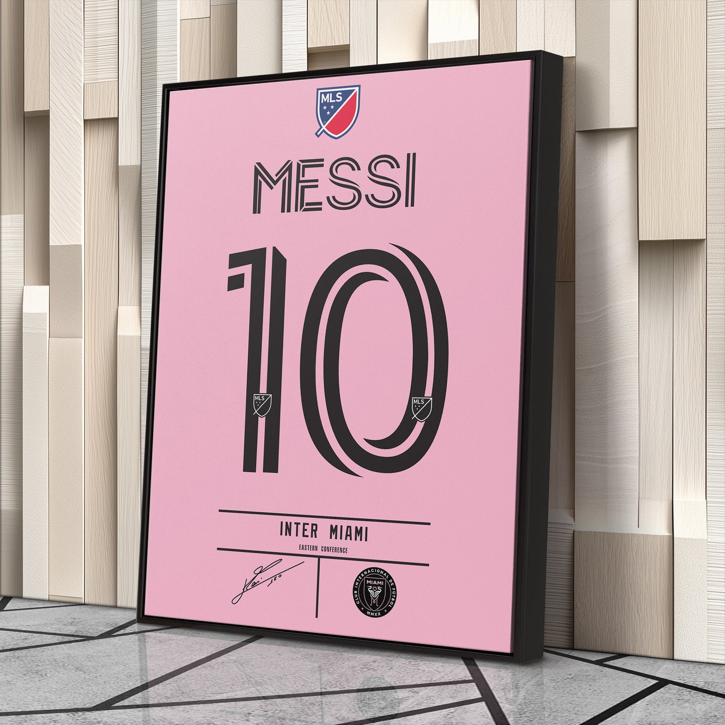 Lionel Messi Inter Miami Jersey Canvas Print | Soccer Wall Art Decor