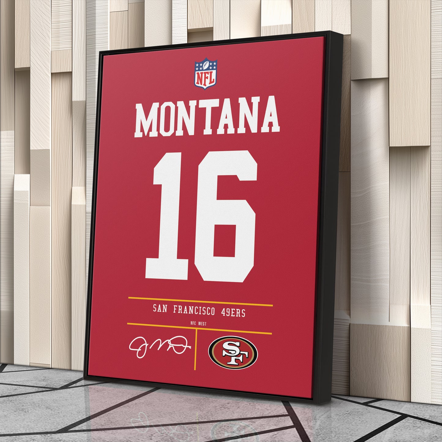 Joe Montana 49ers Jersey Canvas Print | Wall Art Decor