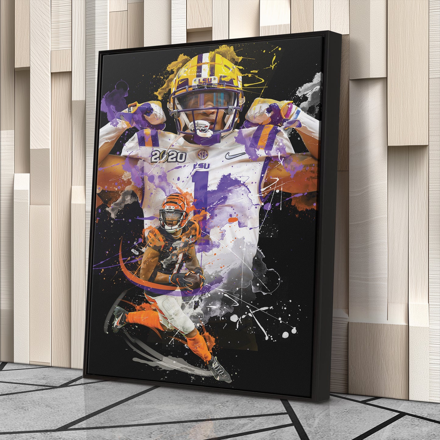 Ja'Marr Chase Bengals Canvas Print | Cincinnati Football Wall Art