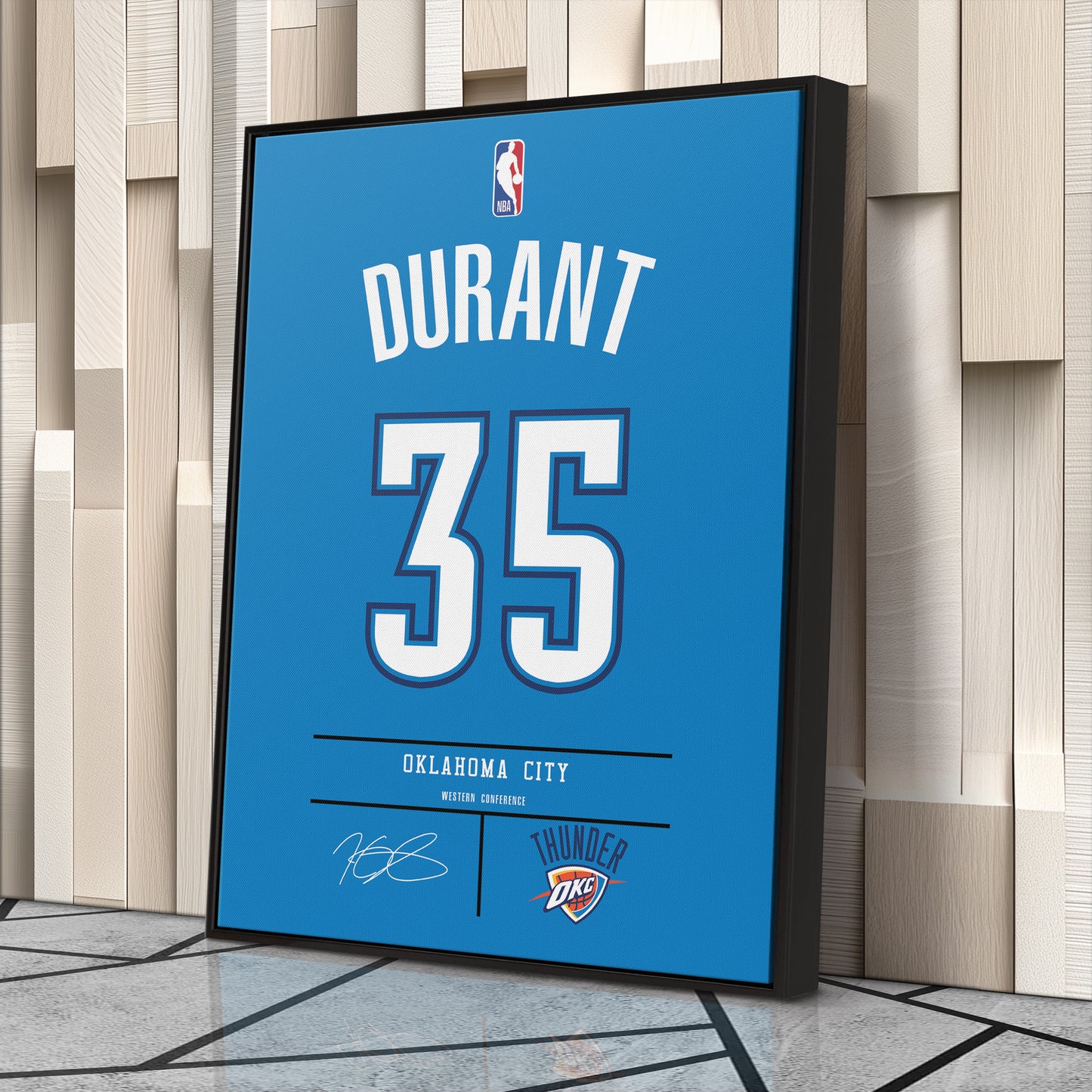 Kevin Durant Thunder Jersey Canvas Print | Wall Art Decor