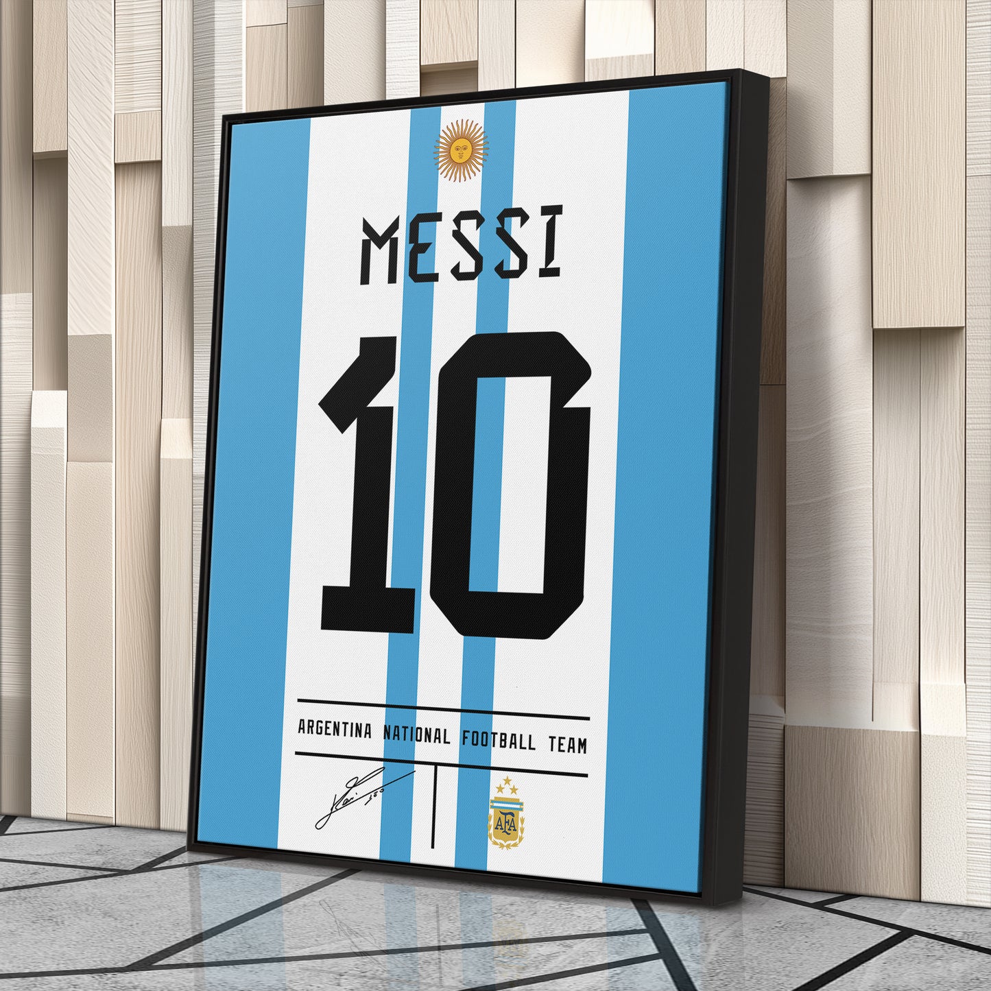 Lionel Messi Argentina Jersey Canvas Print | Soccer Wall Art Decor