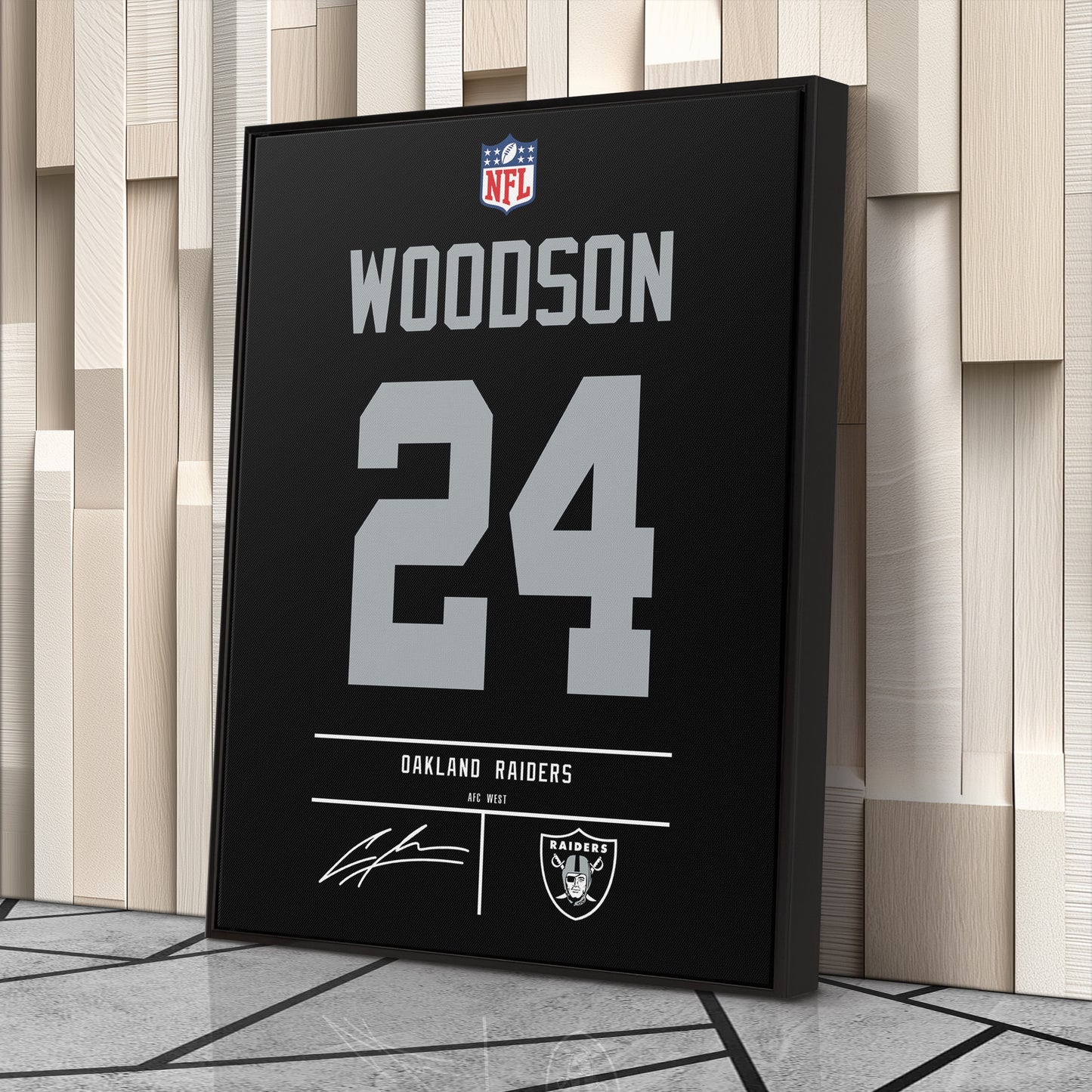Charles Woodson Raiders Jersey Canvas Print | Wall Art Decor