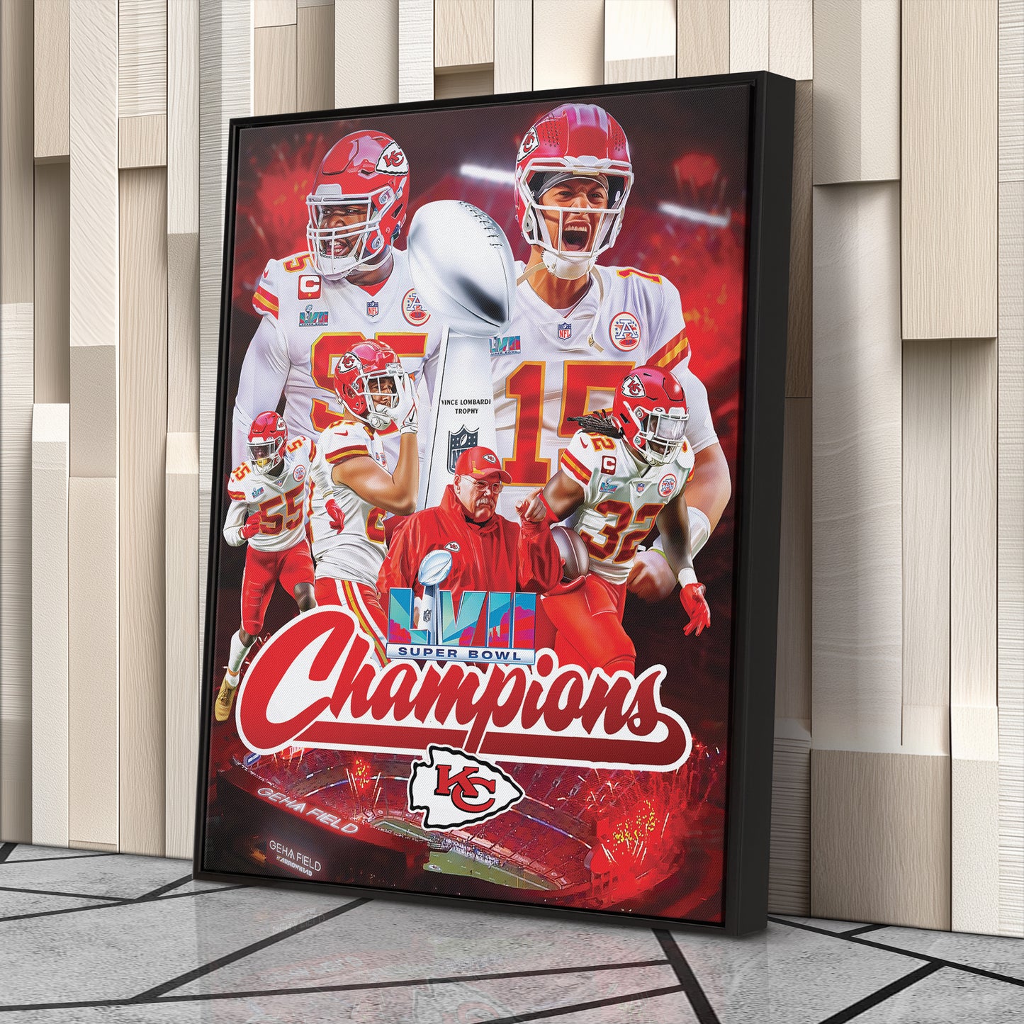 Kansas City Chiefs Super Bowl LVII Champions Canvas Print | NFL Wall Art