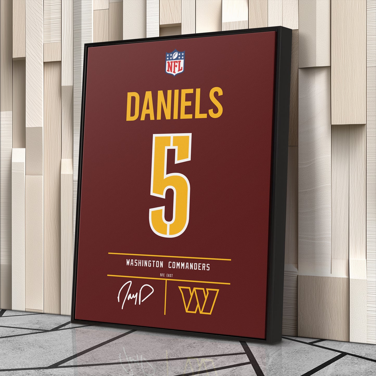 Jayden Daniels Commanders Jersey Canvas Print | Wall Art Decor