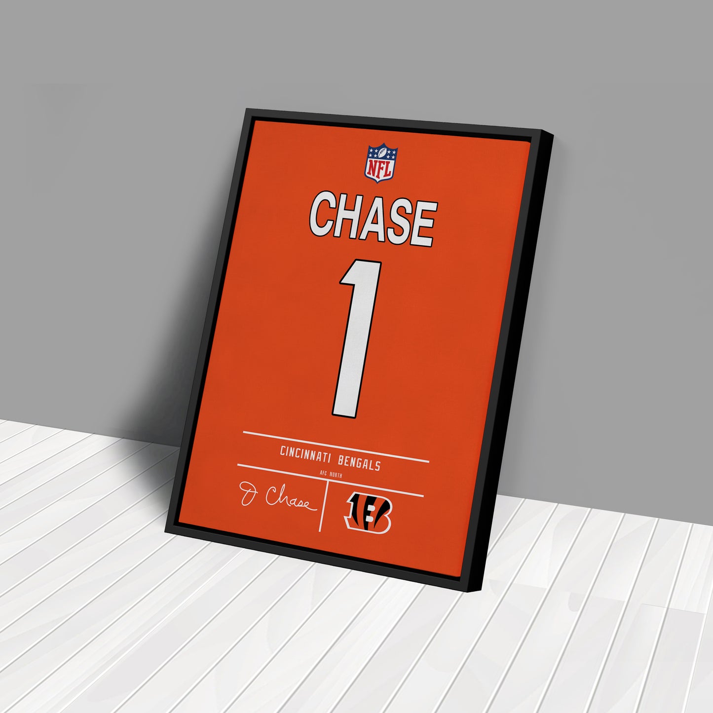 Ja'Marr Chase Bengals Jersey Canvas Print | Wall Art Decor