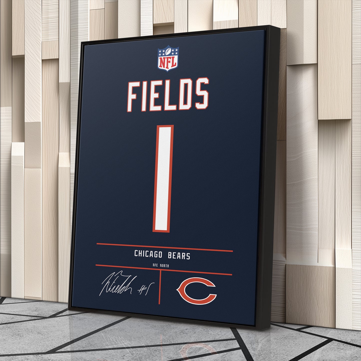 Justin Fields Bears Jersey Canvas Print | Wall Art Decor