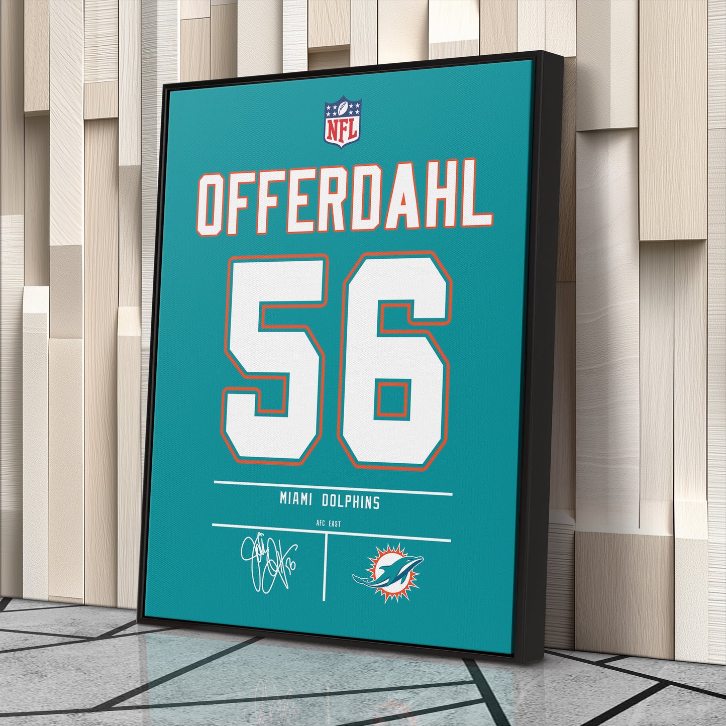 John Offerdahl Dolphins Jersey Canvas Print | Wall Art Decor