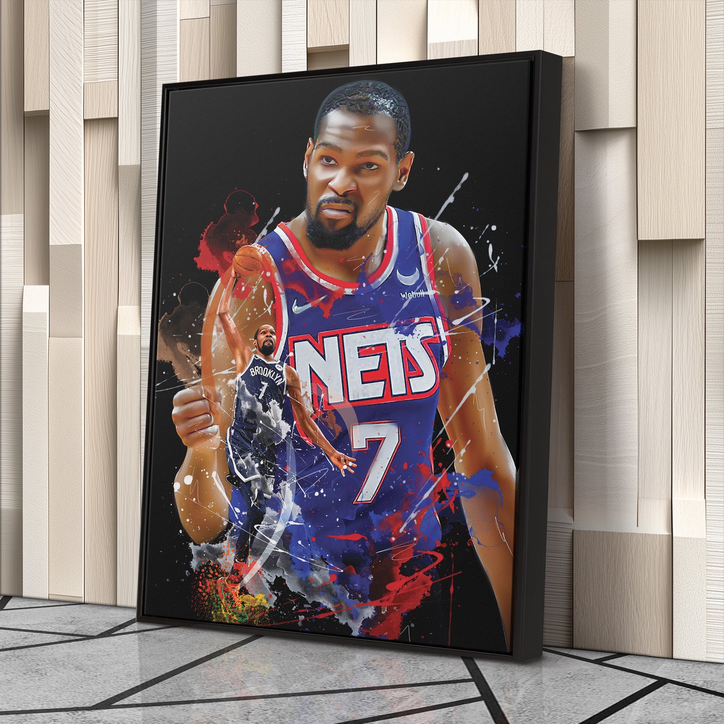 Kevin Durant Nets Canvas Print | Brooklyn Basketball Wall Art