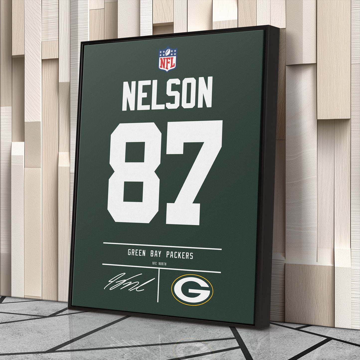 Jordy Nelson Packers Jersey Canvas Print | Wall Art Decor